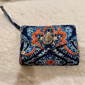 Vera Bradley Vibrant Blue and Orange Wristlet